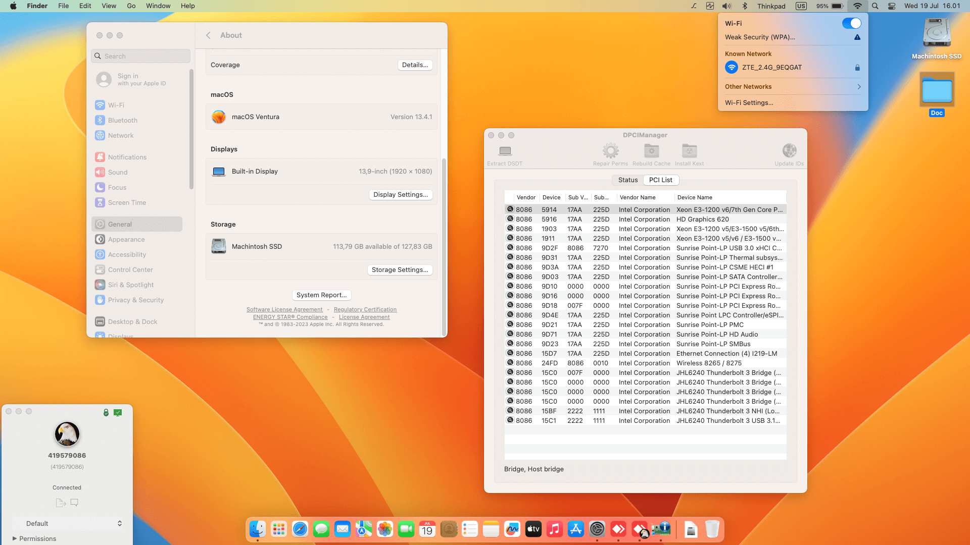 Lenovo Thinkpad T480 2nd [KabyLake R   Intel UHD 620 + PS2 SMBUS]   OpenCore 1